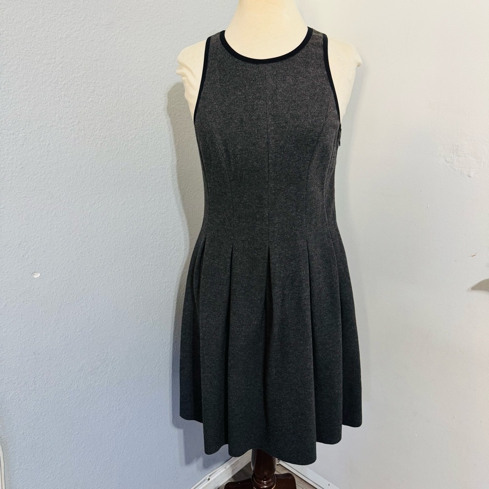 SHADES OF GREY BY MICAH COHEN Women Gray‎ Pleated Midi Round Neck Dress Size 4